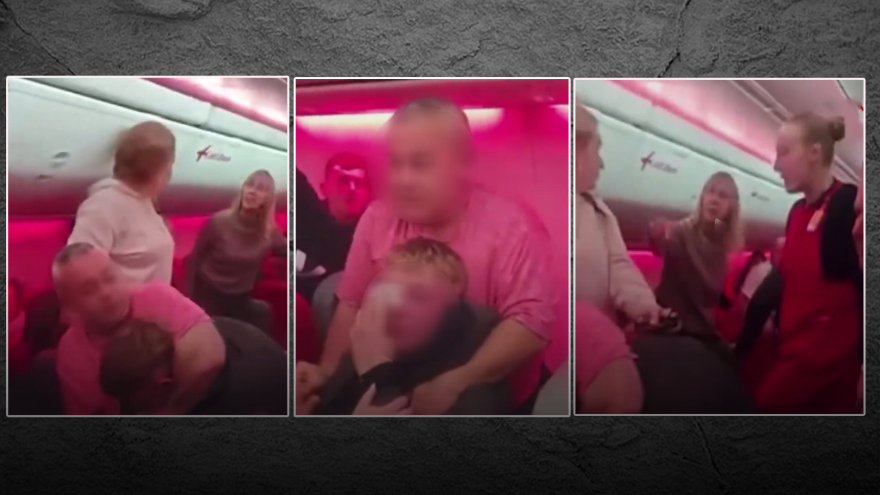 Gökyüzünde yumruk yumruğa kavga: Uçak rota değiştirdi: Polis uçağa girip iki yolcuyu göz altına aldı