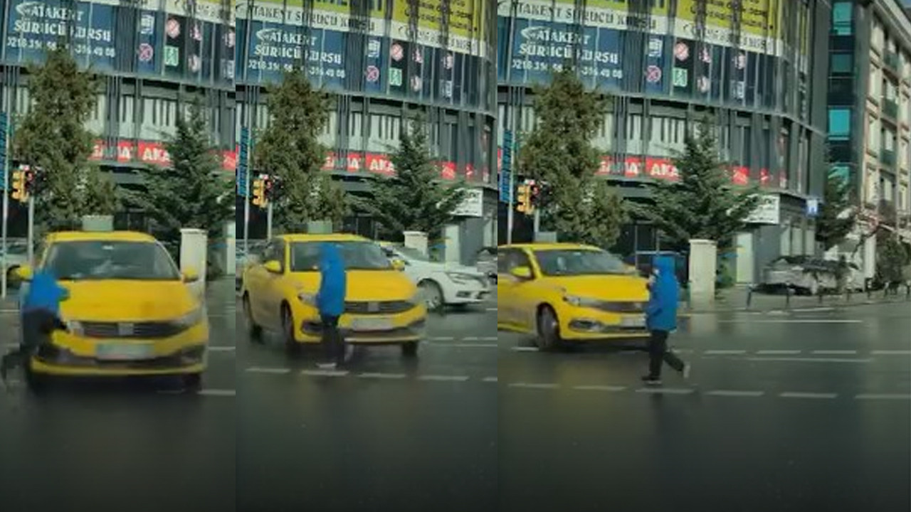 Neyse ki yavaş gidiyordu: Ümraniye’de taksi çocuğu yere serdi