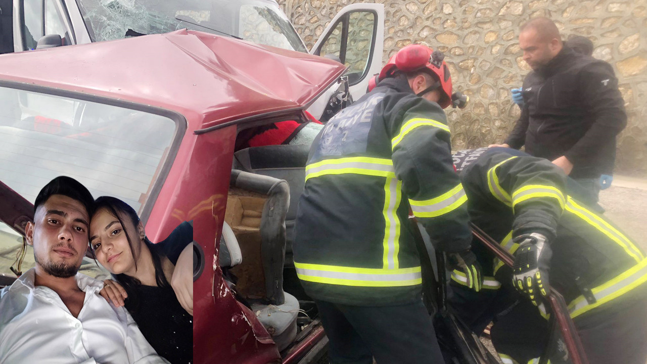 Ölüm onları ayıramadı: Otomobil minibüse ok gibi saplandı