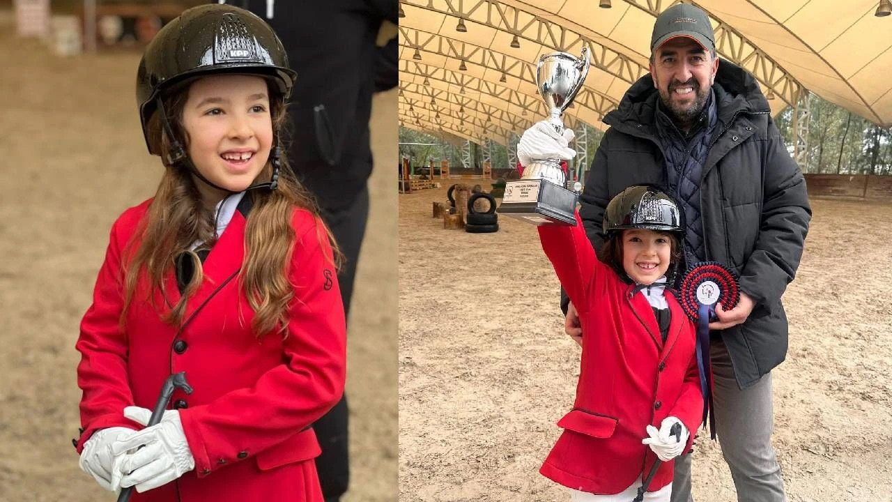 Boyundan büyük engelleri aştı: 7 yaşındaki Yasmin binicilik şampiyonu oldu