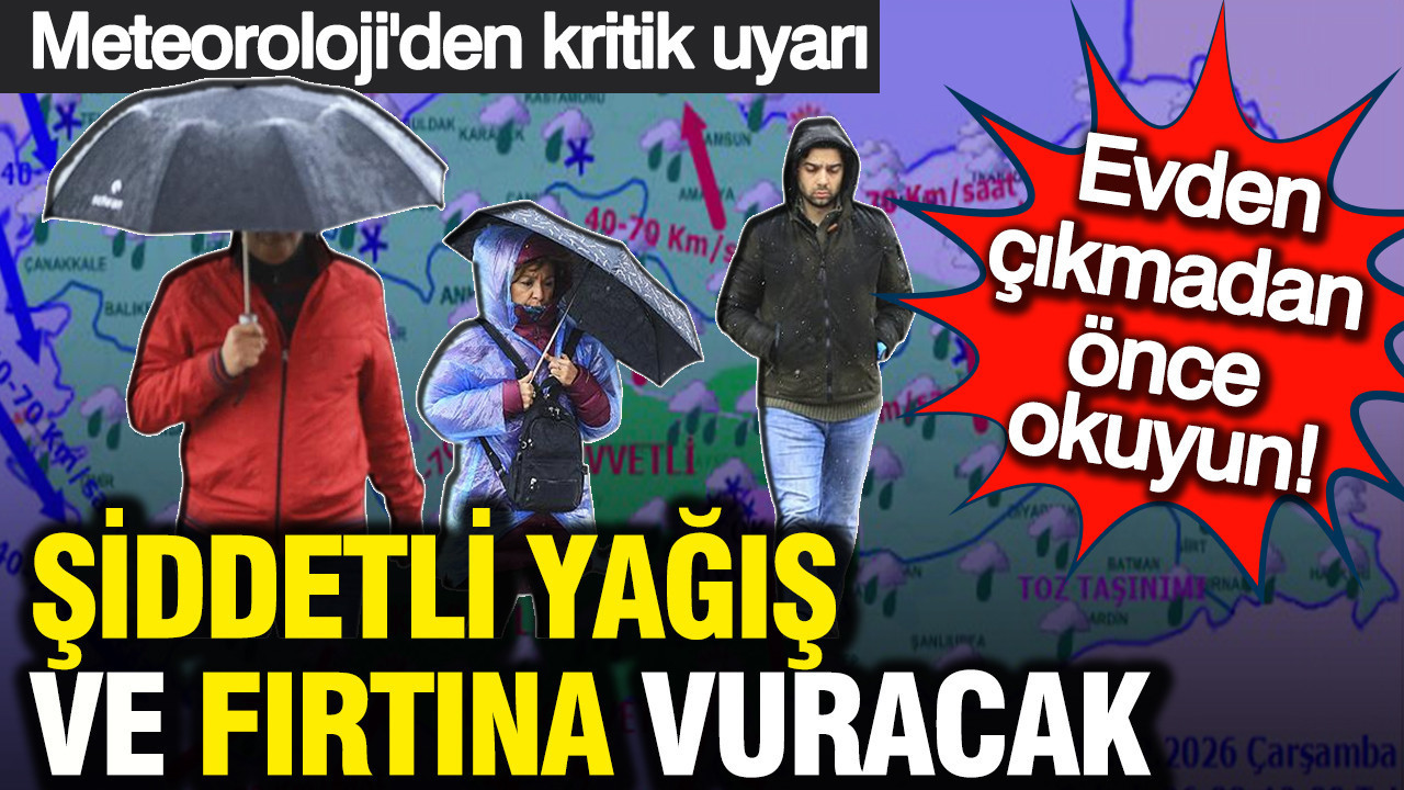 Meteoroloji’den kritik uyarı: Şiddetli yağış ve fırtına vuracak: Evden çıkmadan önce okuyun…
