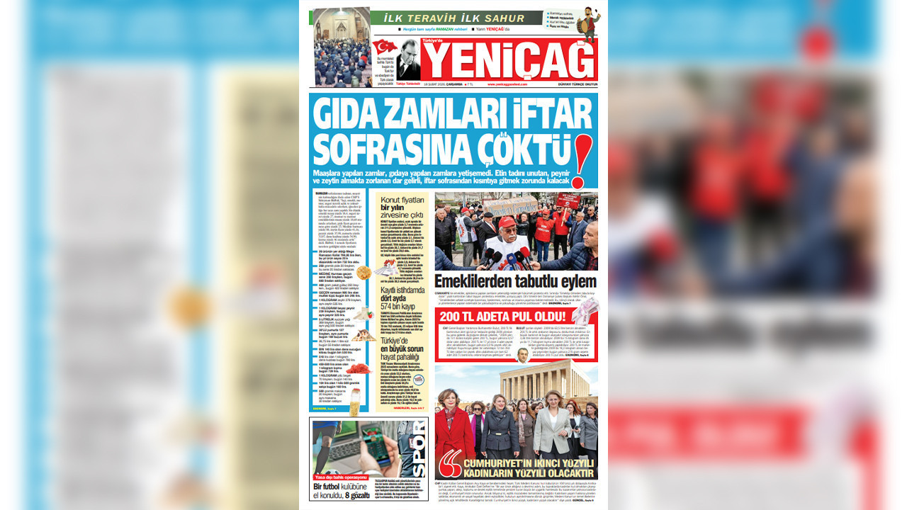 Yeniçağ Gazetesi: Gıda zamları iftar sofrasına çöktü