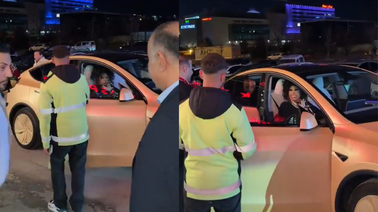 Bülent Ersoy Ankara’ya damga vurgu: Altın kaplama Tesla ile geldi