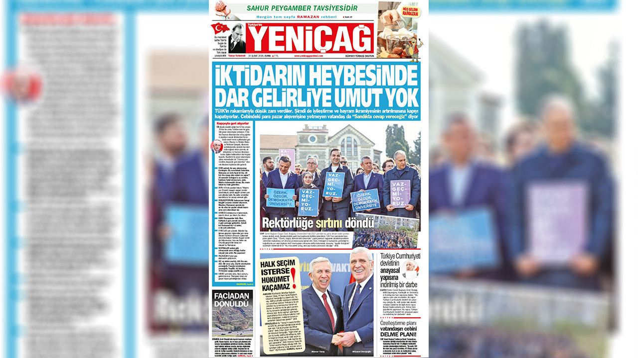 Yeniçağ Gazetesi: İktidarın heybesinde dar gelirliye umut yok