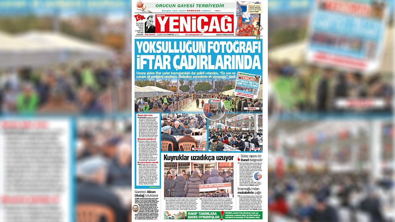Yeniçağ Gazetesi: Yoksulluğun fotoğrafı iftar çadırlarında