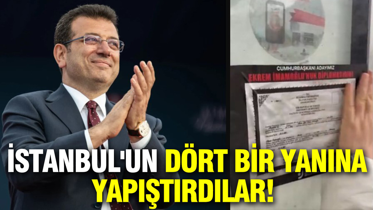 CHP'li gençler, İmamoğlu'nun diploması'nın stickerlarını İstanbul'un dört bir yanına yapıştırdı