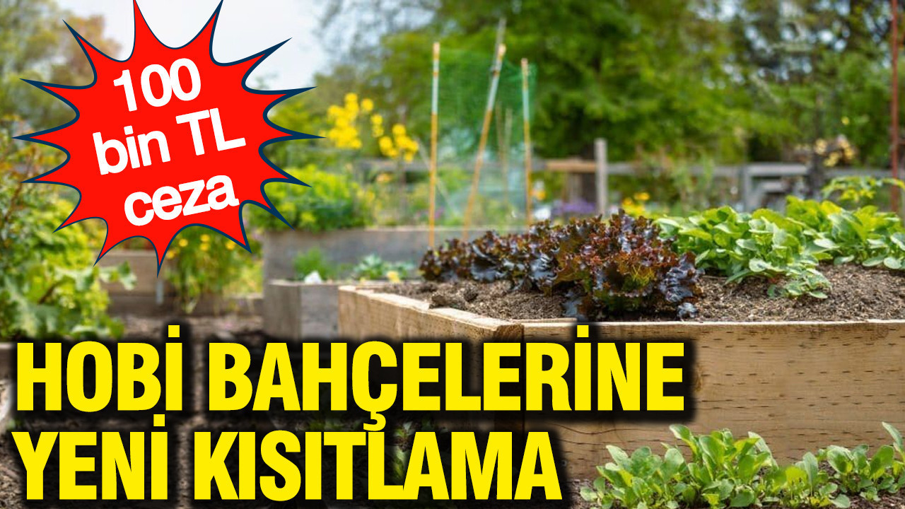 Hobi bahçelerine yeni kısıtlama: 100 bin TL ceza