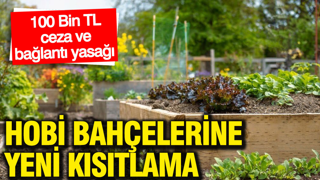 Hobi bahçelerine yeni kısıtlama: 100 bin TL ceza ve bağlantı yasağı