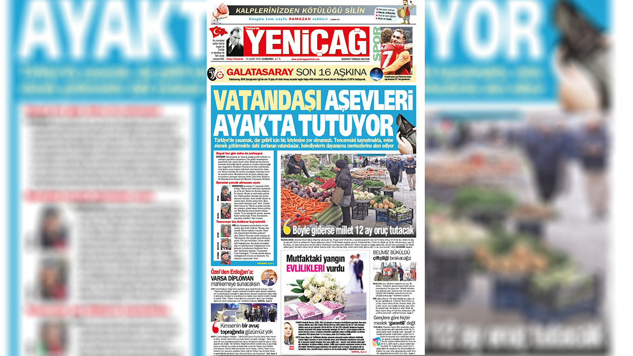 Yeniçağ Gazetesi: Vatandaşı aşevleri ayakta tutuyor