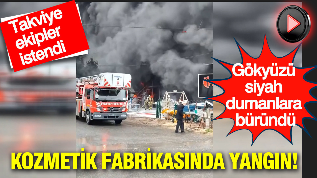 İstanbul’da kozmetik fabrikasında yangın: Gökyüzü siyah dumanlara büründü