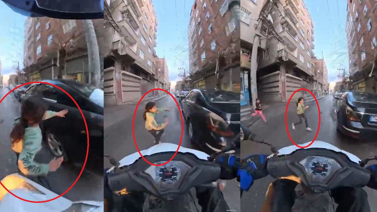 Kask kamerası dehşeti kaydetti: Bir adım daha atsa facia olacaktı