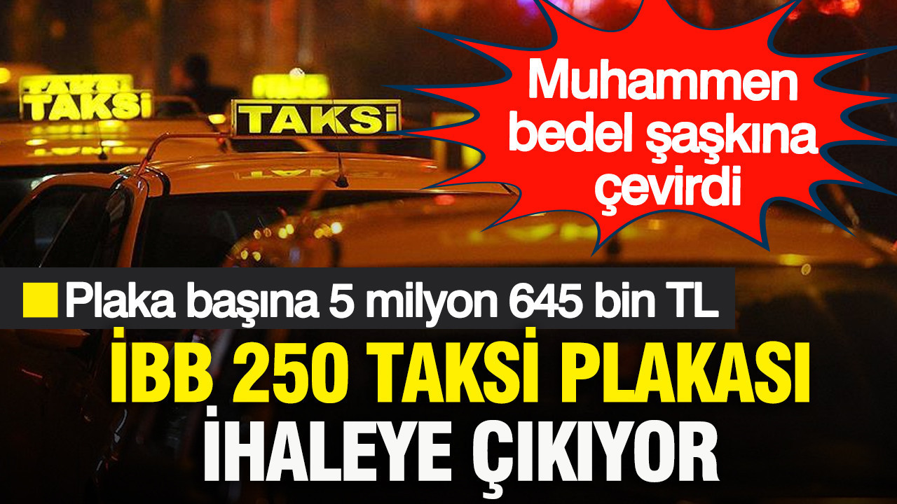 İBB 250 taksi plakası ihaleye çıkıyor: Plaka başına 5 milyon 645 bin TL; Muhammen bedel şaşkına çevirdi