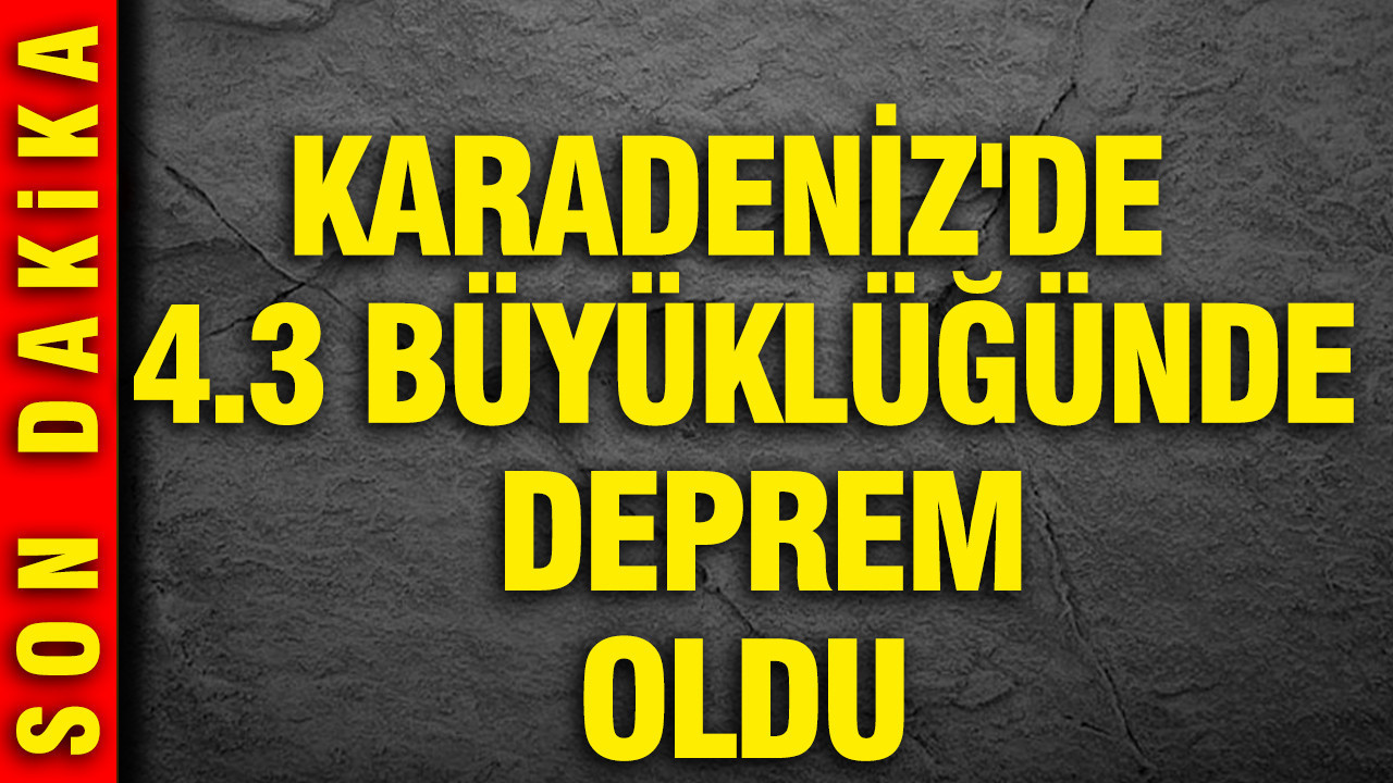 Karadeniz'de 4.3 büyüklüğünde deprem