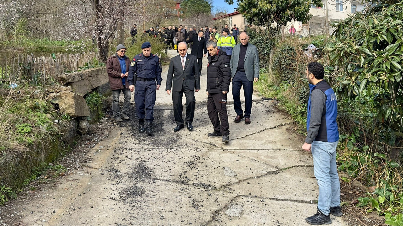 Vali Erol, heyelan bölgelerinde inceleme yaptı