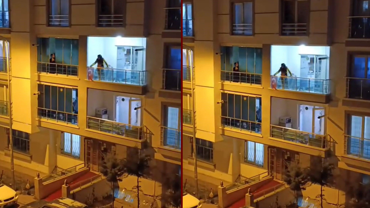 Sinir krizi geçirdi ne bulduysa sokağa fırlattı