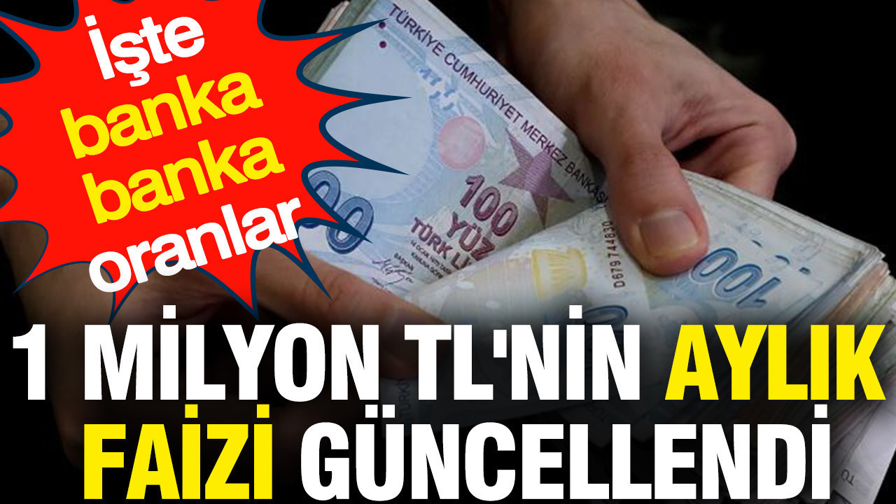 1 milyon TL'nin aylık faizi güncellendi: İşte banka banka oranlar