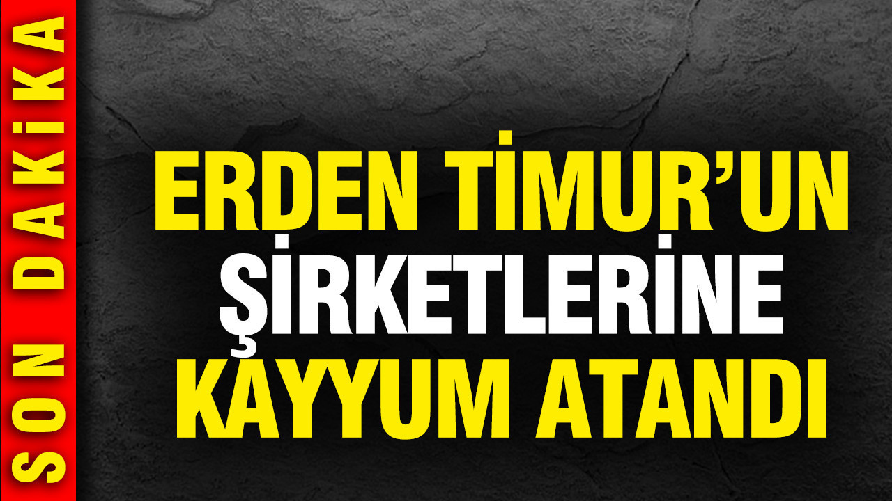 Erden Timur’un şirketlerine kayyum atandı
