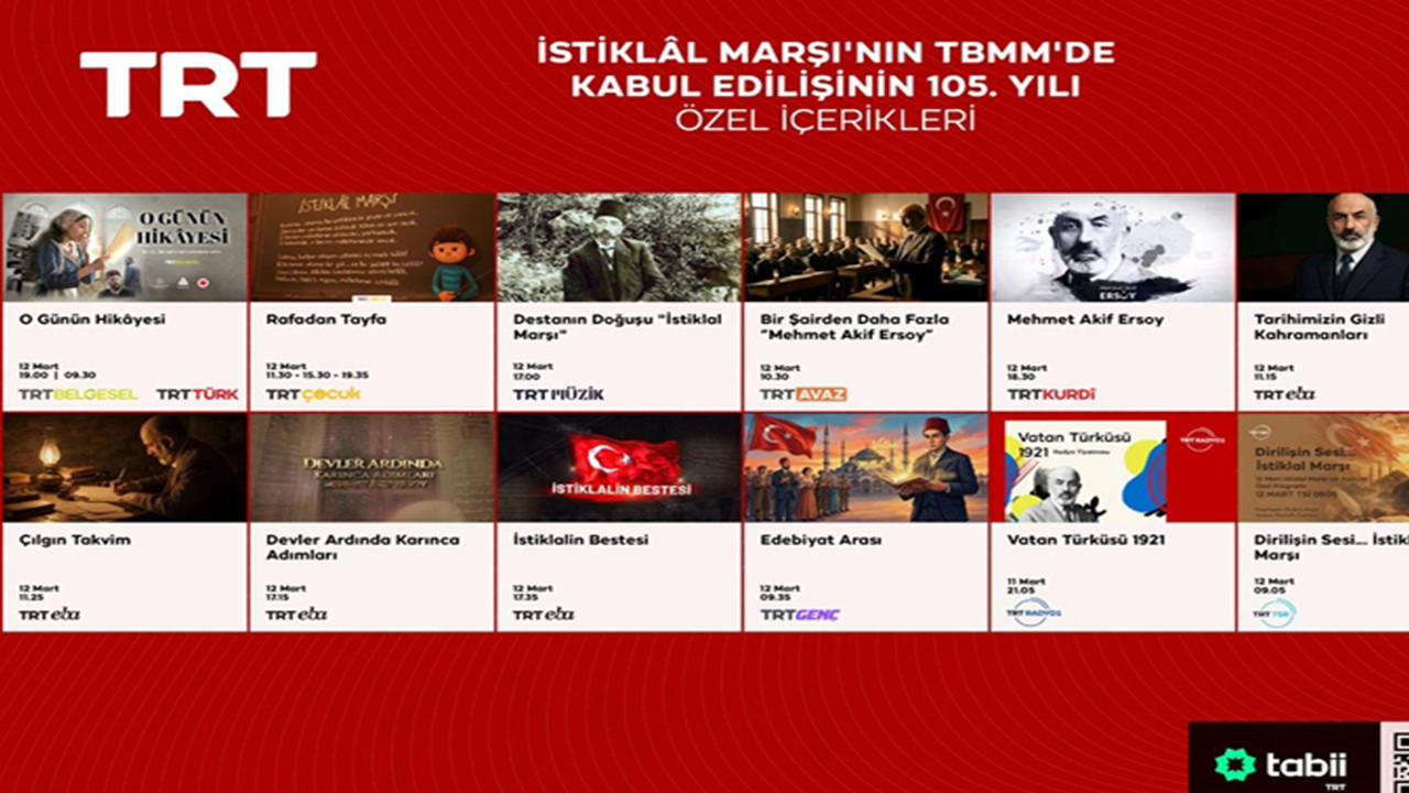 TRT’den İstiklal Marşı’nın 105. yılına özel yayın: Milli gurur ekranlara taşınıyor