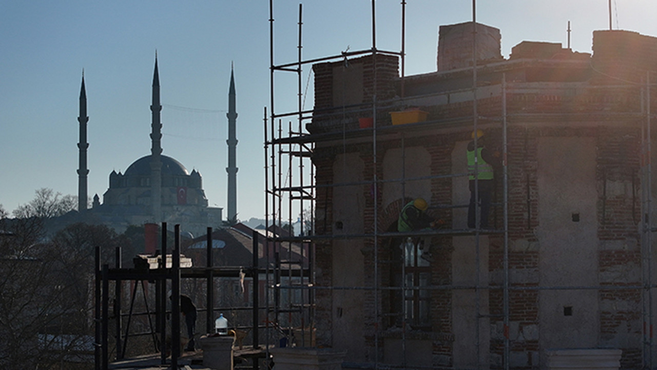 Edirne'nin tarihi Makedon Kulesi'nde dış cephe restorasyonu tamamlandı