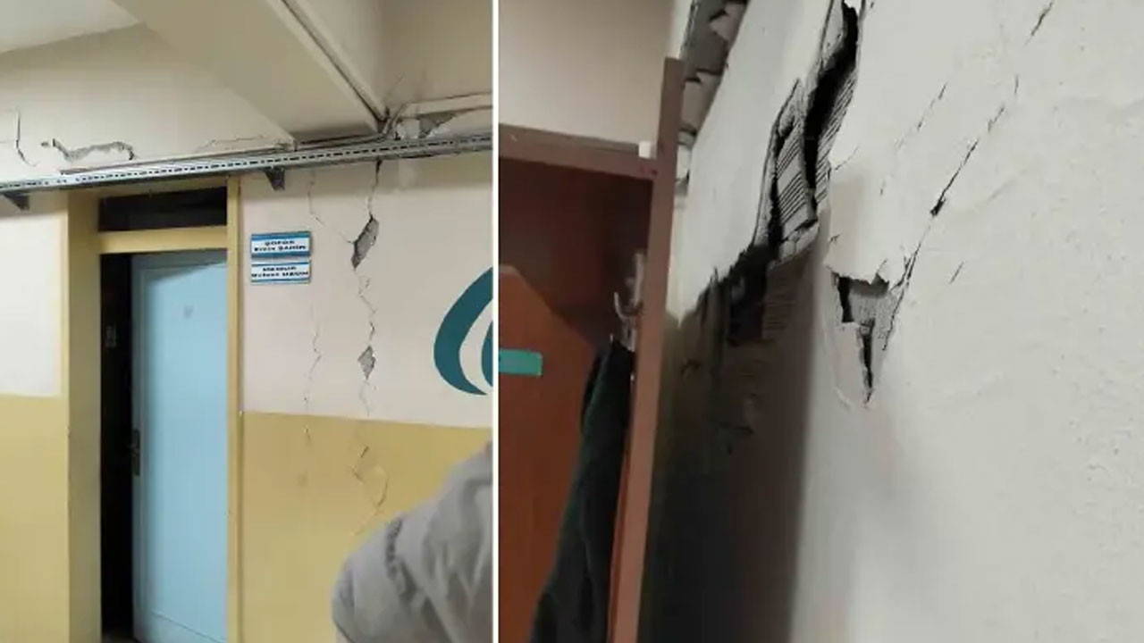 Tokat’ta 5,5 büyüklüğündeki deprem okul duvarlarına hasar verdi
