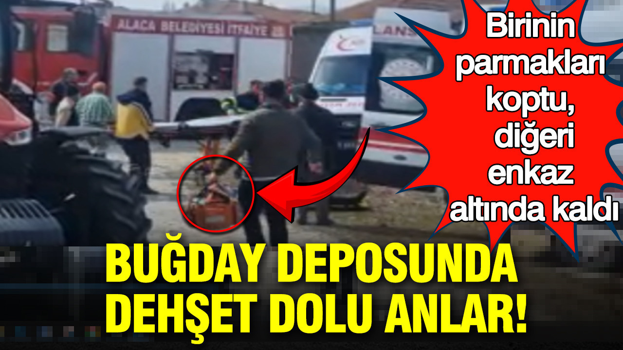 Buğday deposunda dehşet dolu anlar: Birinin parmakları koptu, diğer enkaz altında kaldı: Ekipler zamanla yarıştı