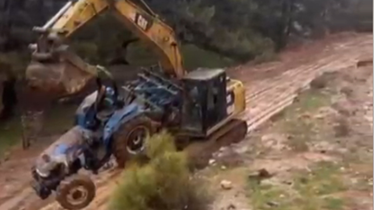 Amanoslar’da traktör şarampole yuvarlandı