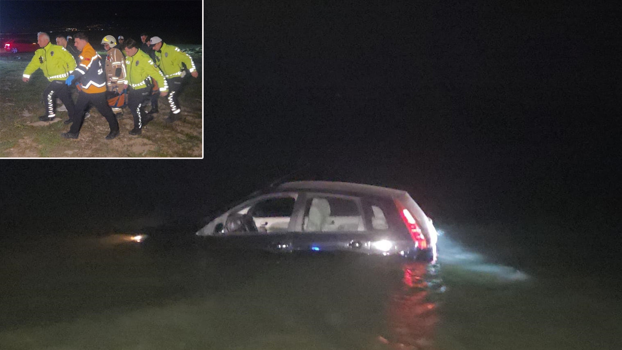 İznik Gölü'nde dehşet anları: Otomobil sulara gömüldü