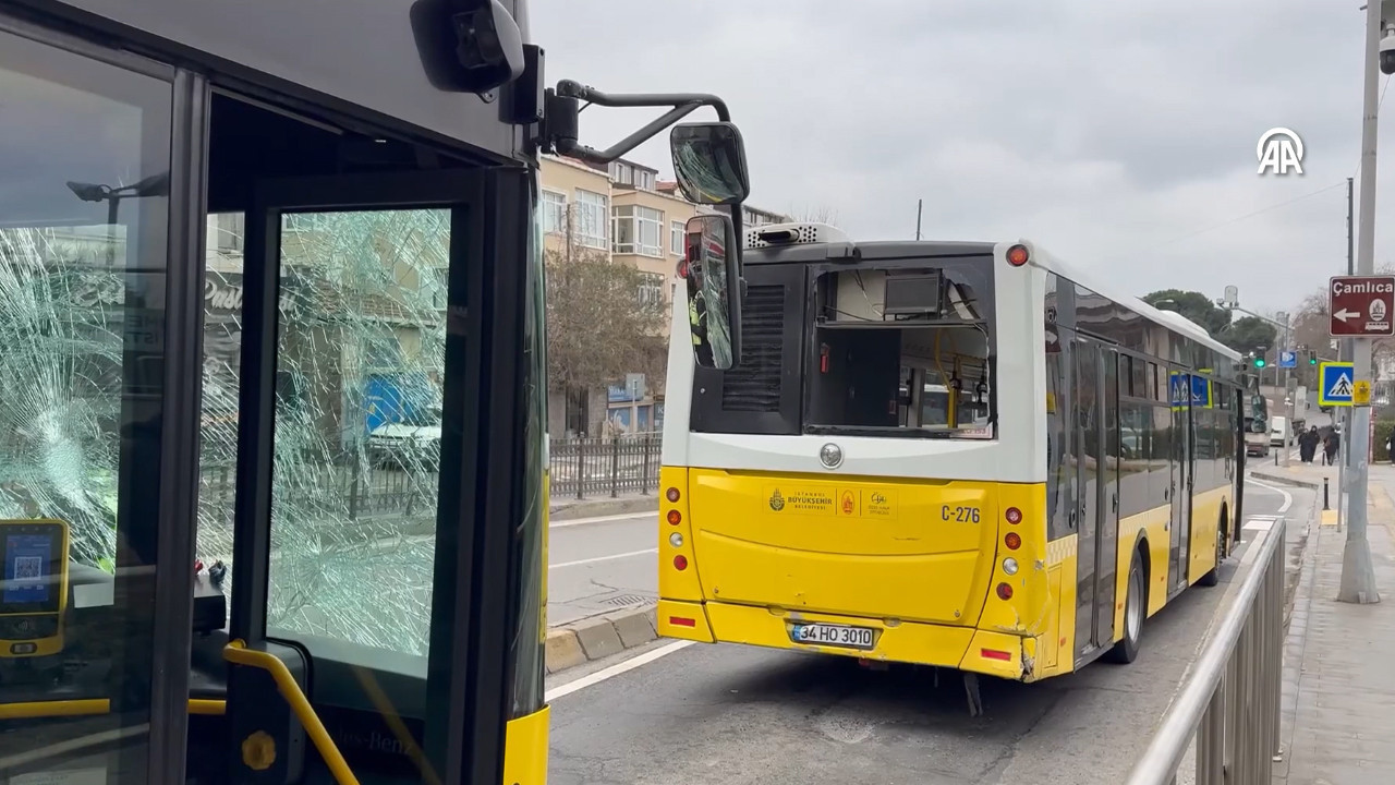 Üsküdar'da iki İETT otobüsü çarpıştı: Yolcular tahliye edildi
