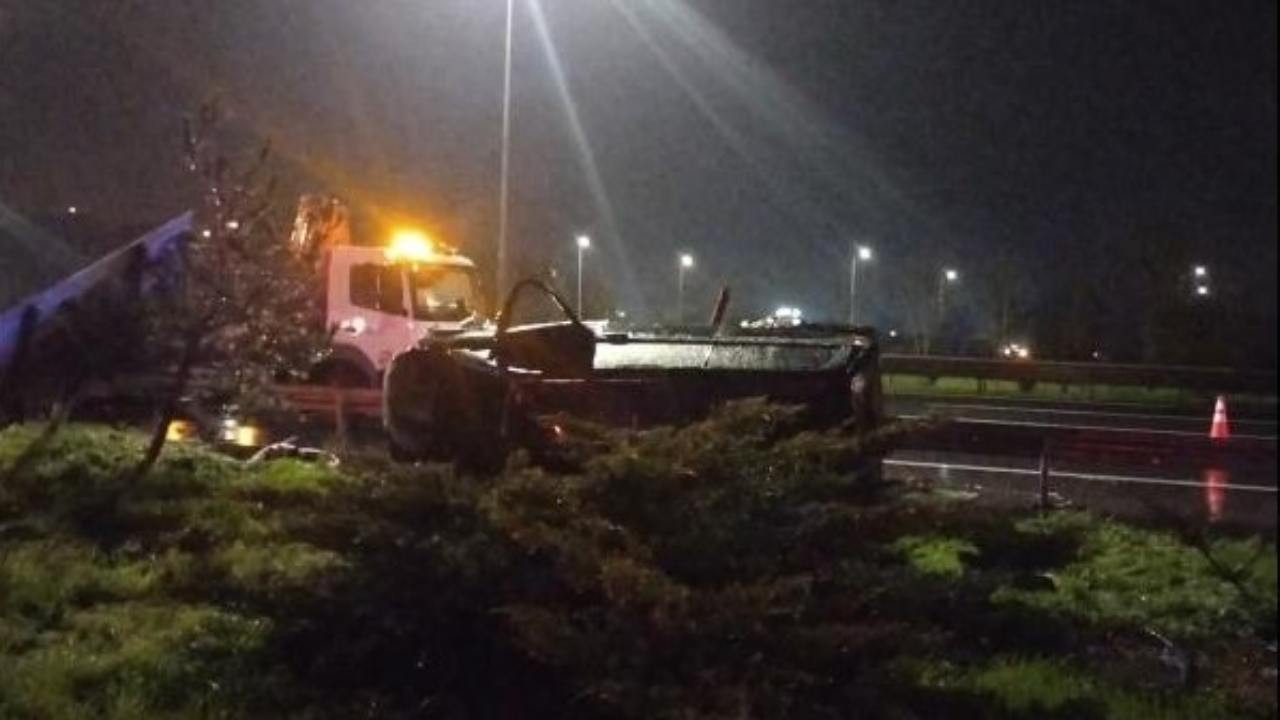 Kuzey Marmara Otoyolu’nda feci kaza: Otomobil takla attı, 1 ölü