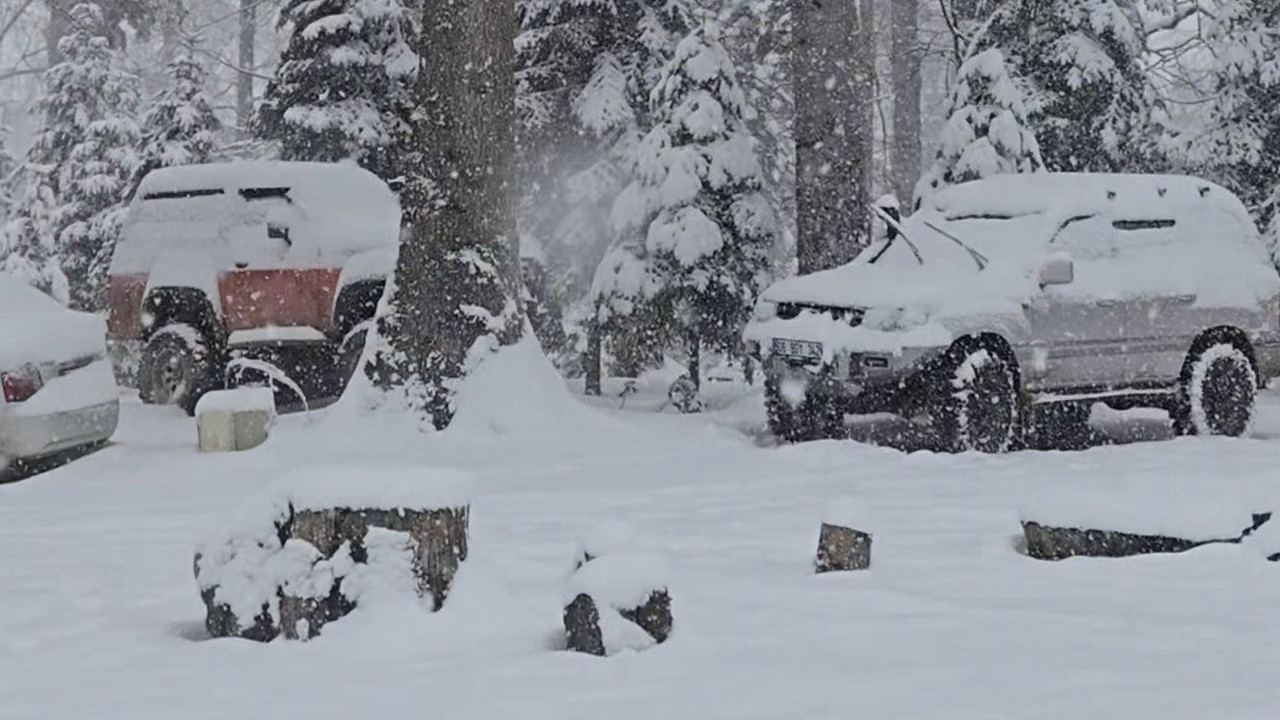 Lapa lapa kar yağdı, 40 santimetreyi buldu: Düzce’yi beyaz örtü kapladı