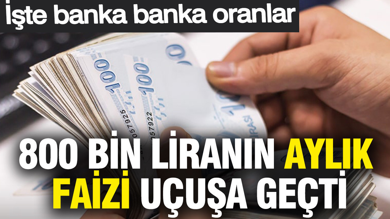 800 bin liranın aylık faizi uçuşa geçti: İşte banka banka oranlar