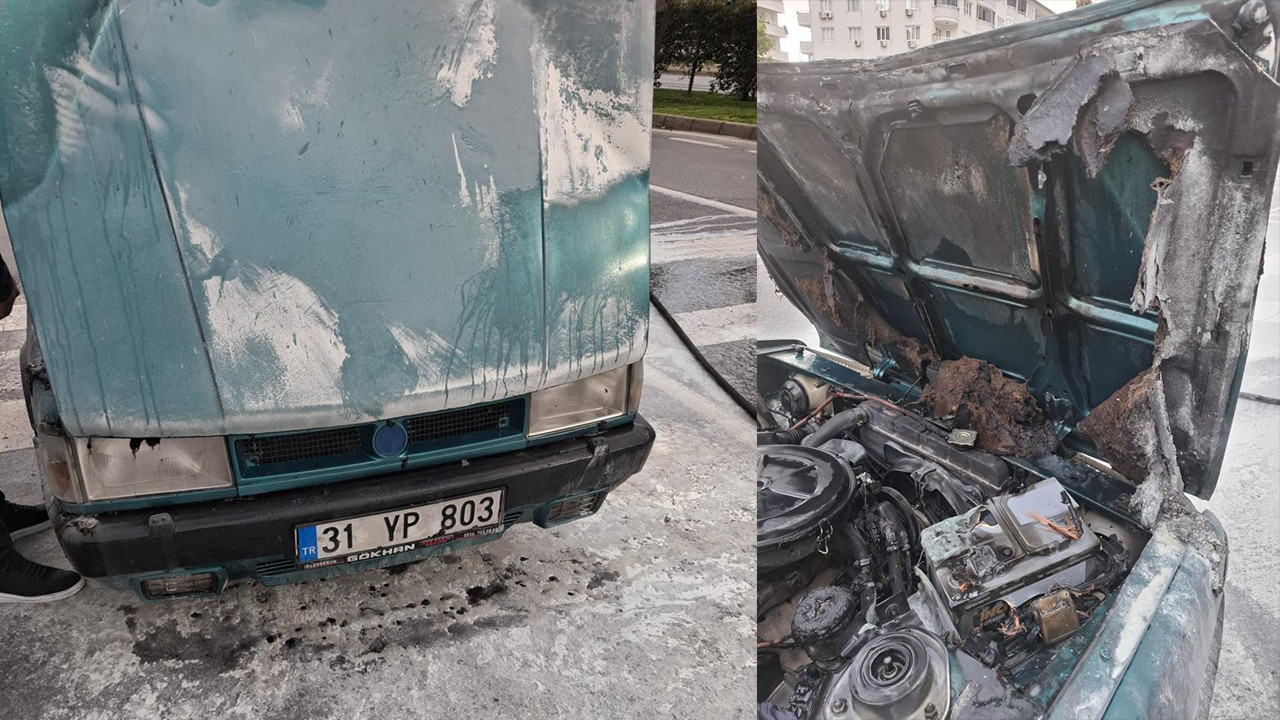 Alanya'da seyir halindeki otomobil alev aldı