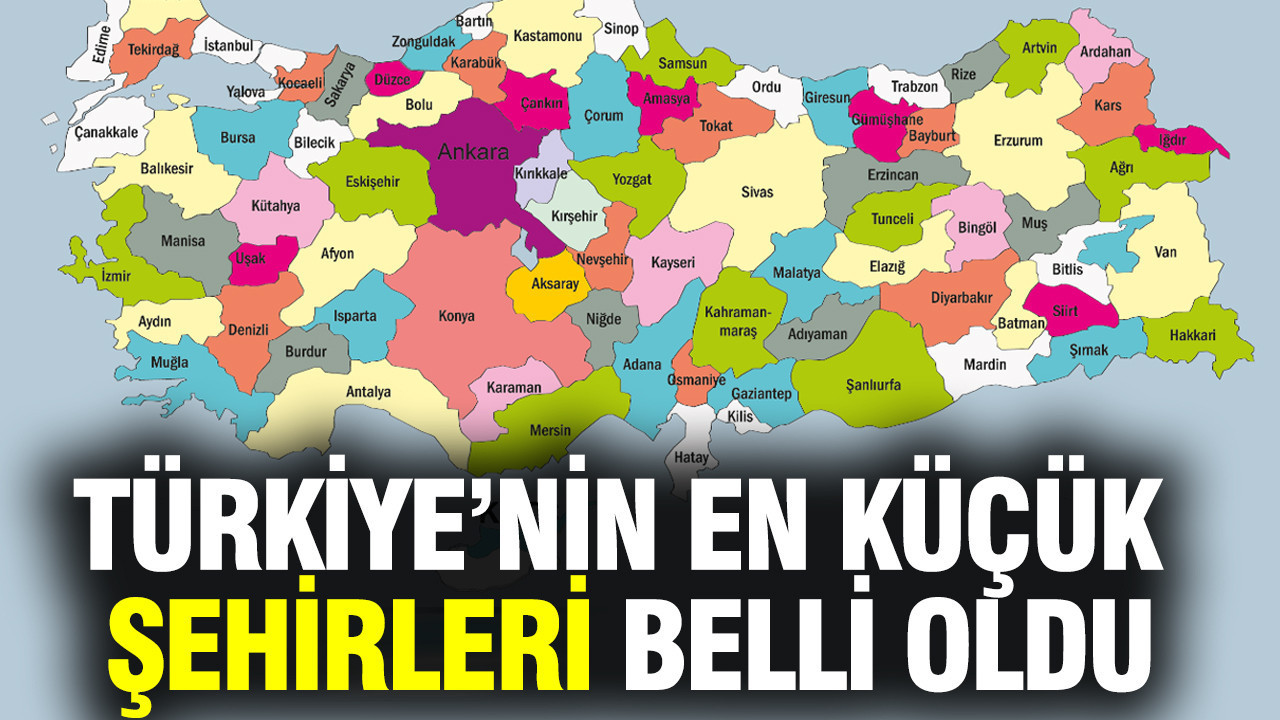 Türkiye'nin yüzölçümü en küçük şehirleri belli oldu: TÜİK açıkladı