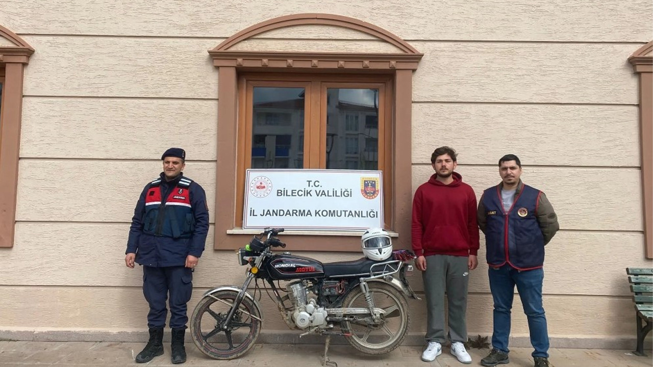 Bilecik'te çalınan motosiklet jandarma ekipleri tarafından bulundu