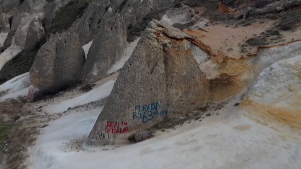 Peribacaları yine boya kurbanı oldu: Taşların sessiz çığlığı