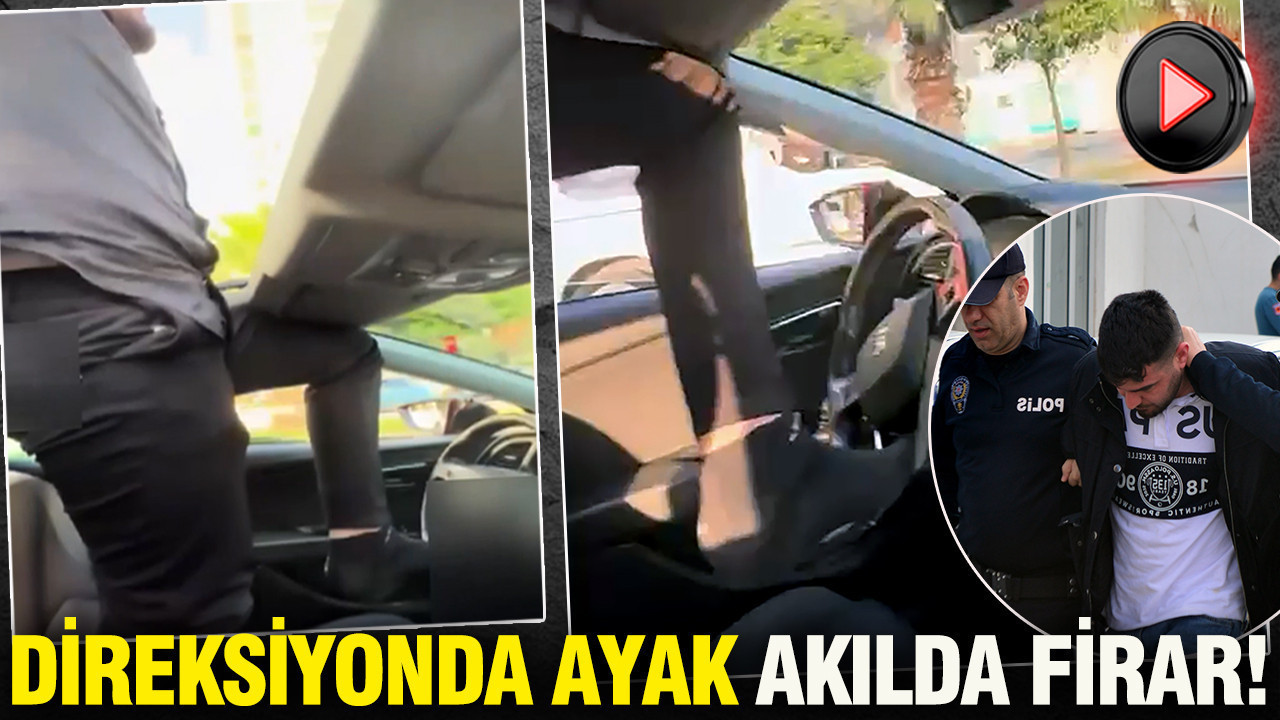 Direksiyonda ayak, akılda firar: Adana'da akılalmaz görüntü