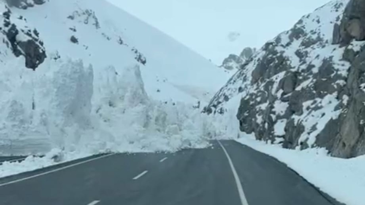 Van-Hakkari karayoluna çığ düştü: Çok sayıda araç mahsur