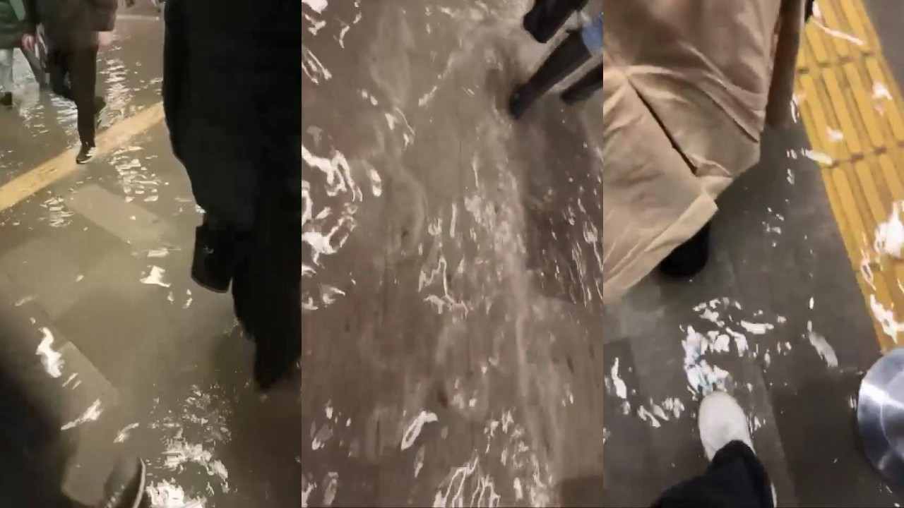 Mecidiyeköy metro alt geçidini su bastı