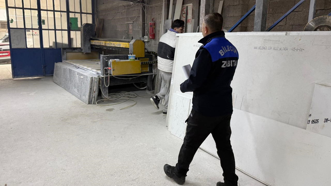 Zabıta Müdürlüğü ekipleri Bilecik’teki sanayide 9 ruhsatsız İşyeri tespit etti