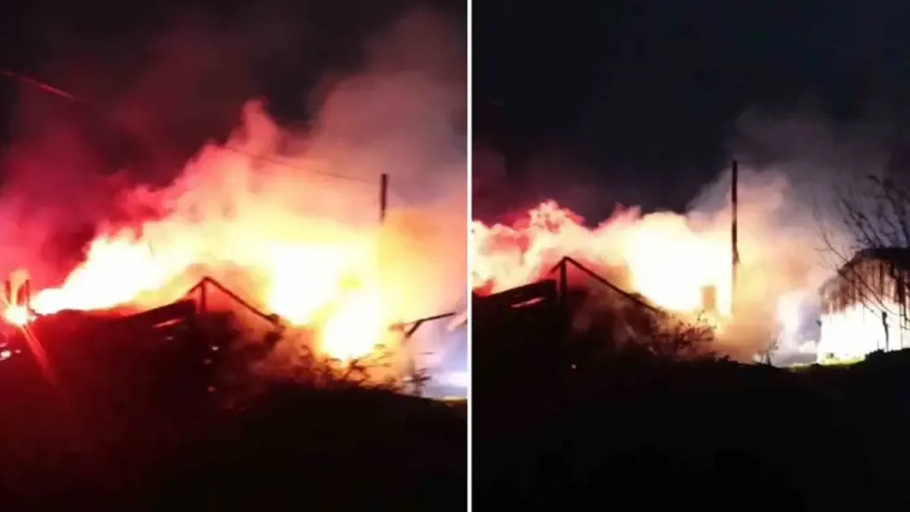 Karabük’te samanlık ve odunluk yangında küle döndü