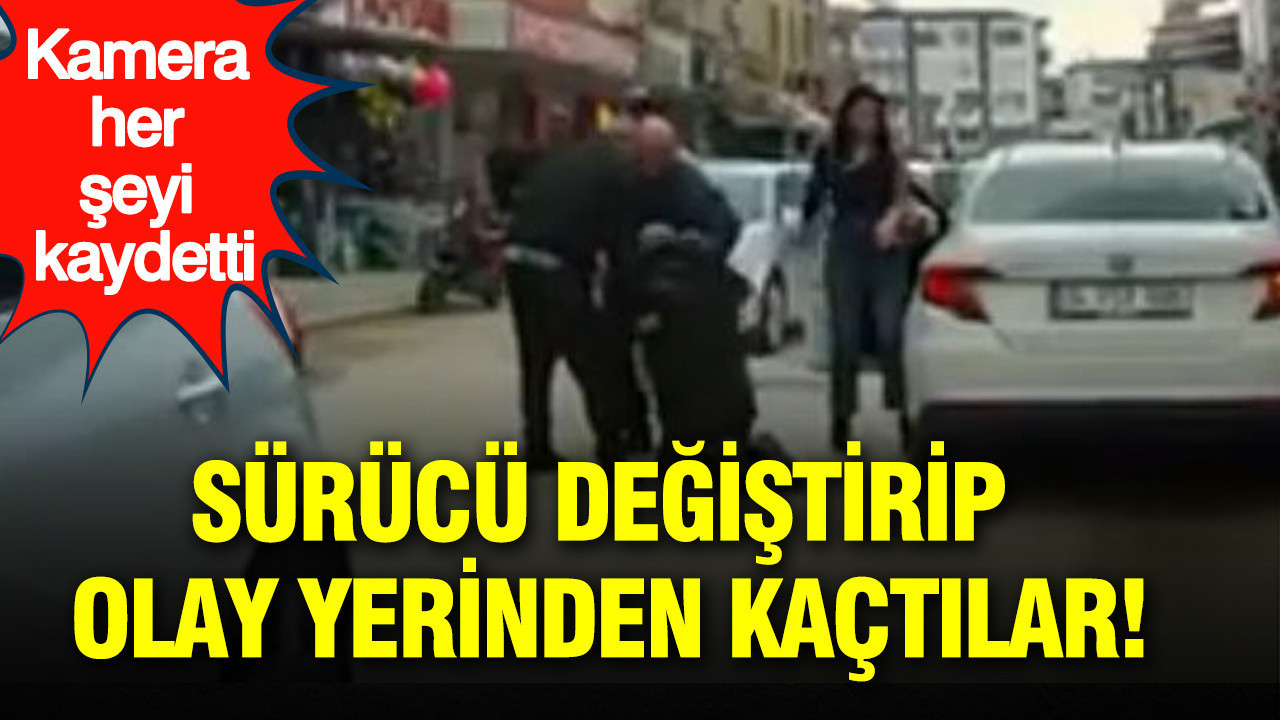 Sürücü değiştirip olay yerinden kaçtılar: Kamera her şeyi kaydetti