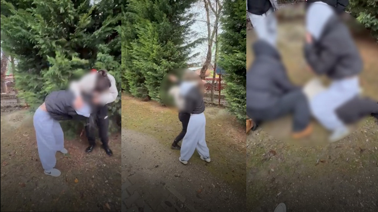 Liseli kızlar parkta birbirini linç etti: Saç saça baş başa kavga ettiler