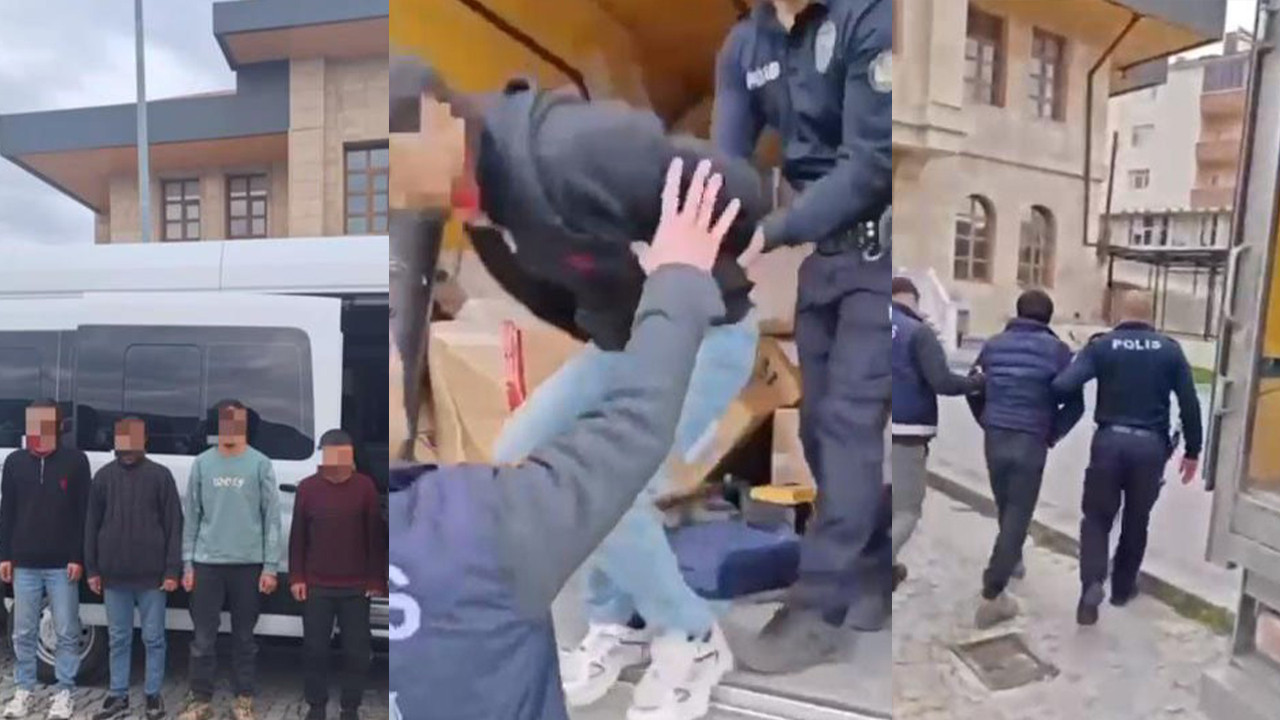 Sivas’ta kamyonetin kasasında gizlenen 5 düzensiz …