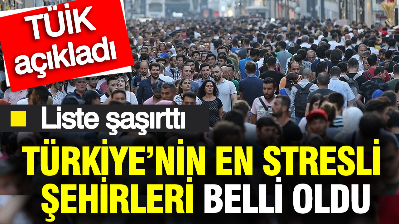 Türkiye’nin en stresli şehirleri belli oldu: Liste şaşırttı, Tüik açıkladı