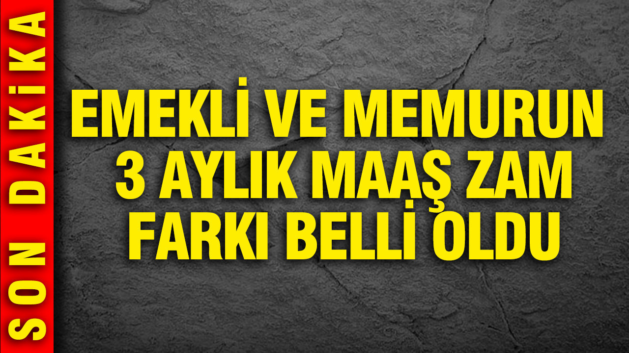 Emekli ve memurun 3 aylık maaş zam farkı belli oldu