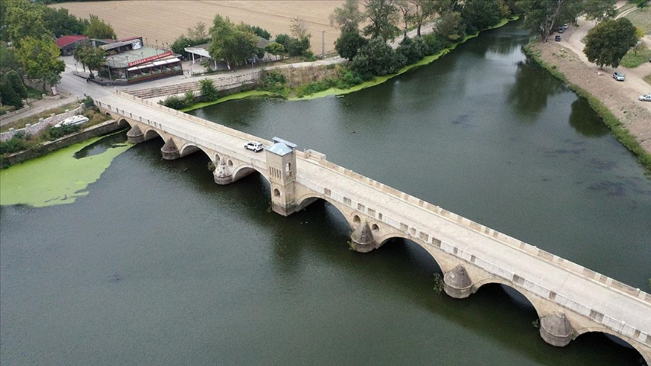 Tunca Nehri'nin debisi yağışlar nedeniyle arttı