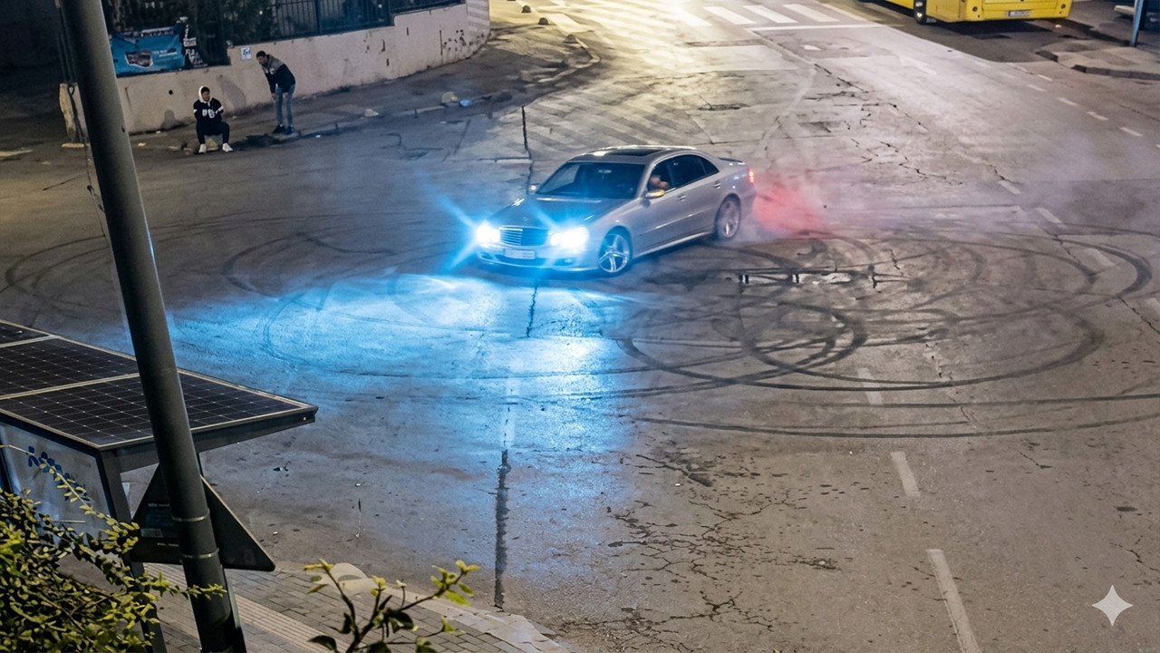 Drift atıp sosyal medyada paylaştı: Pahalıya patladı