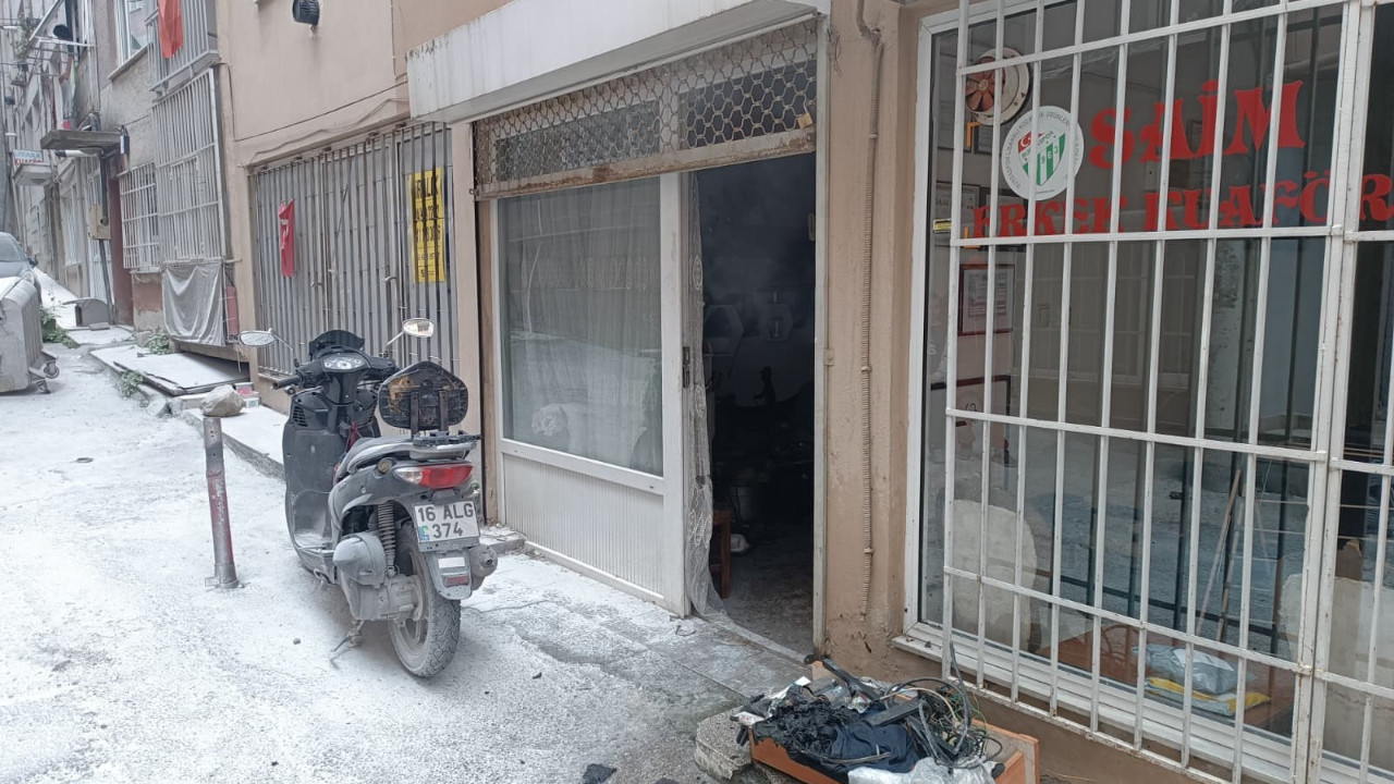 Bursa’da tamirhanede yangın paniği: Jeneratör alev aldı