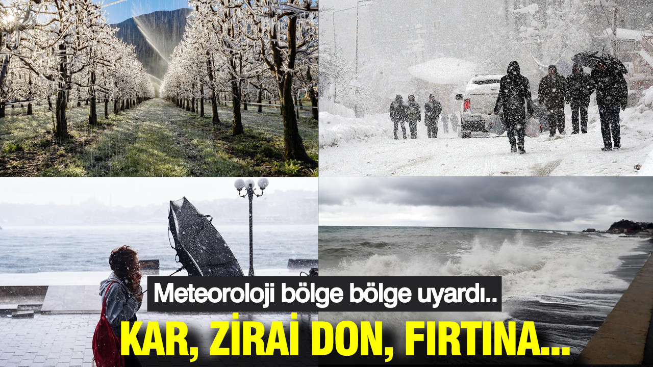 Meteoroloji uyardı: Kar, zirai don, fırtına geliyor