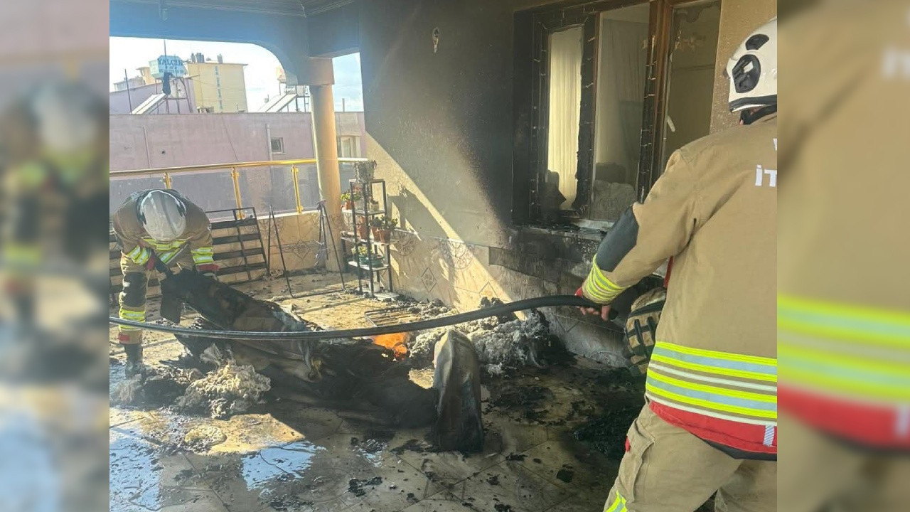 Reyhanlı’da korkutan yangın: Balkondan yükselen alevler güçlükle söndürüldü